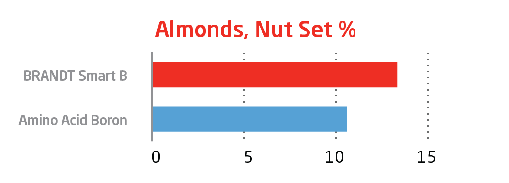 BRANDT Smart B Technology vs Amino Acid based delivery system.  Improved boron mobility delivers more boron to the blooms.